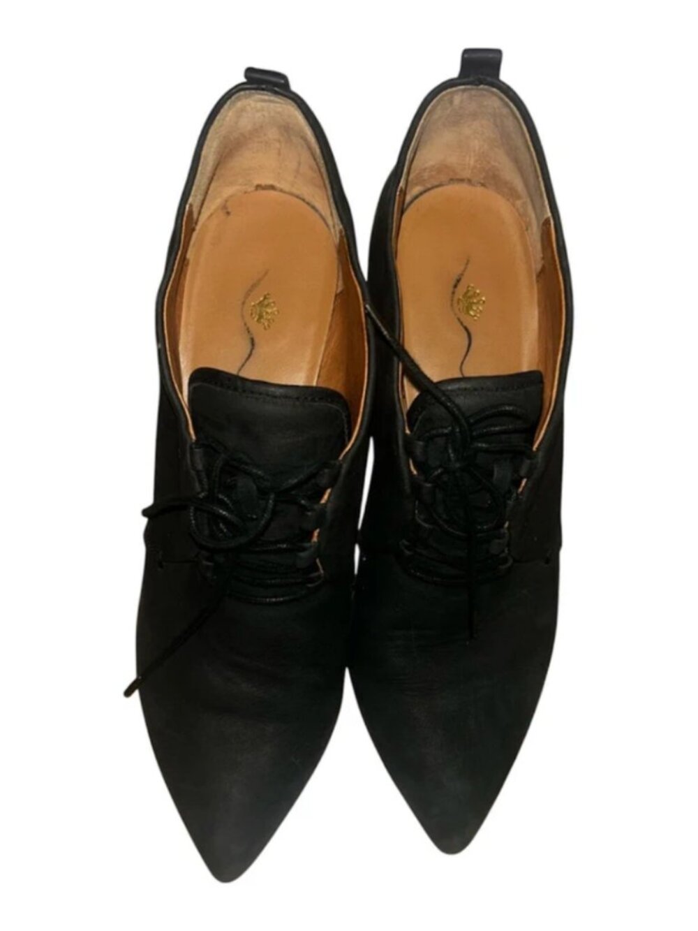 MIA lace up pointed wedge booties size 6